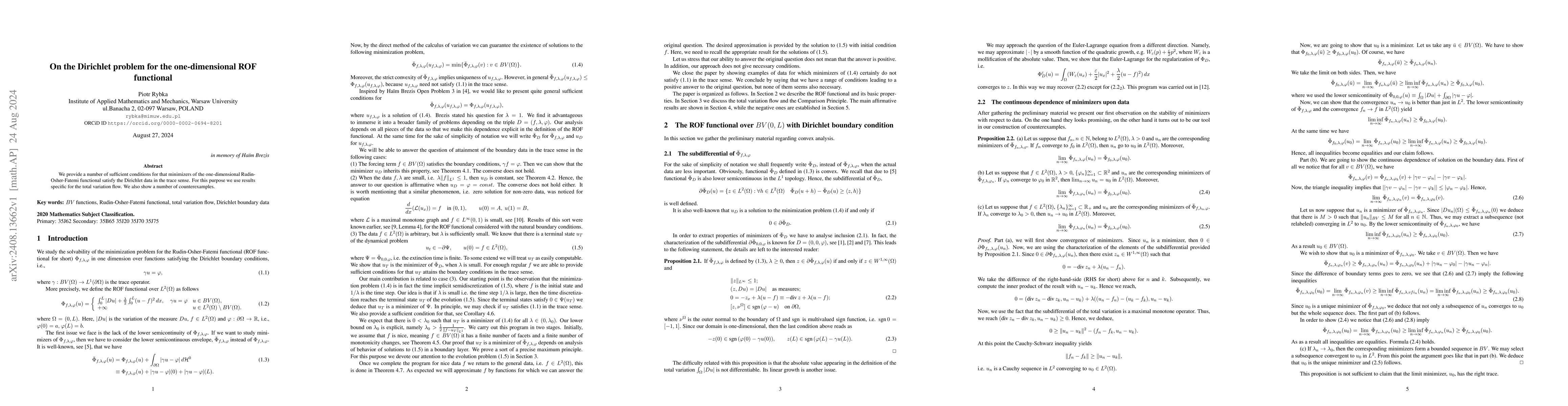 Thumbnail for On the Dirichlet problem for the one-dimensional ROF functional