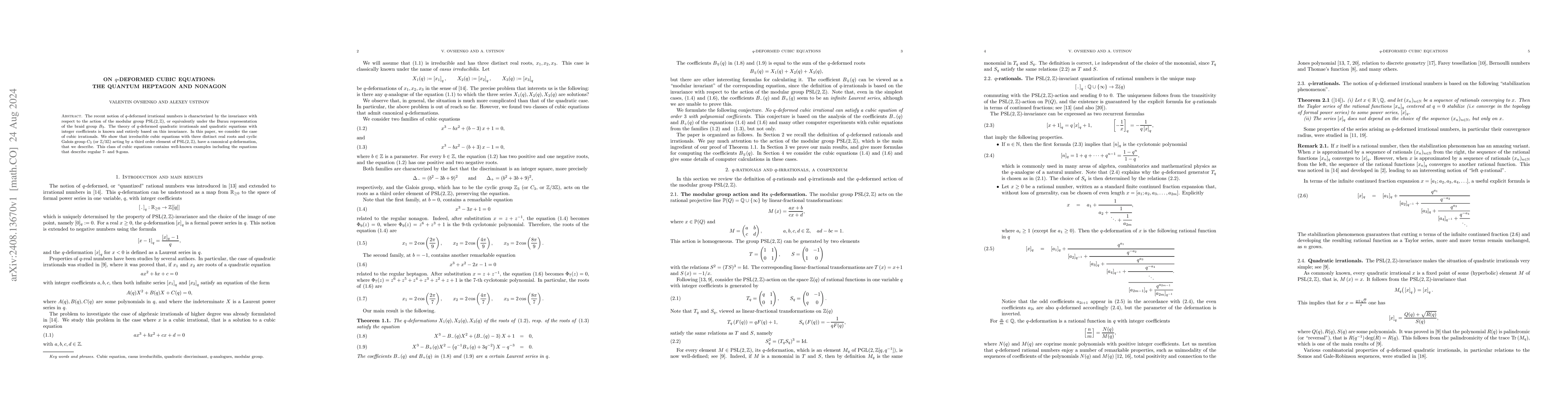 Thumbnail for On $q$-deformed cubic equations: the quantum heptagon and nonagon