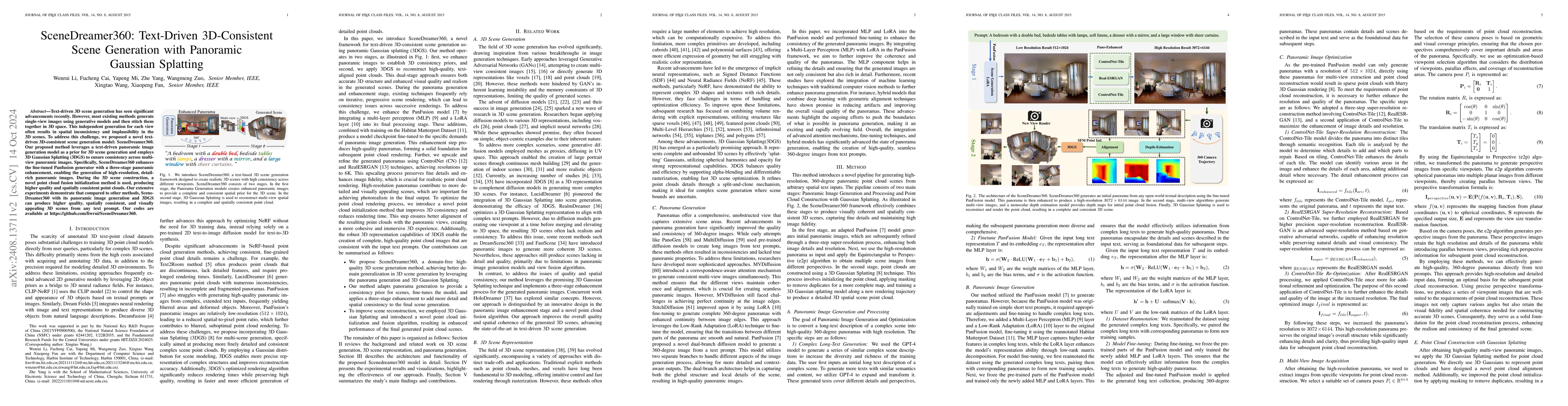 Thumbnail for SceneDreamer360: Text-Driven 3D-Consistent Scene Generation with
  Panoramic Gaussian Splatting