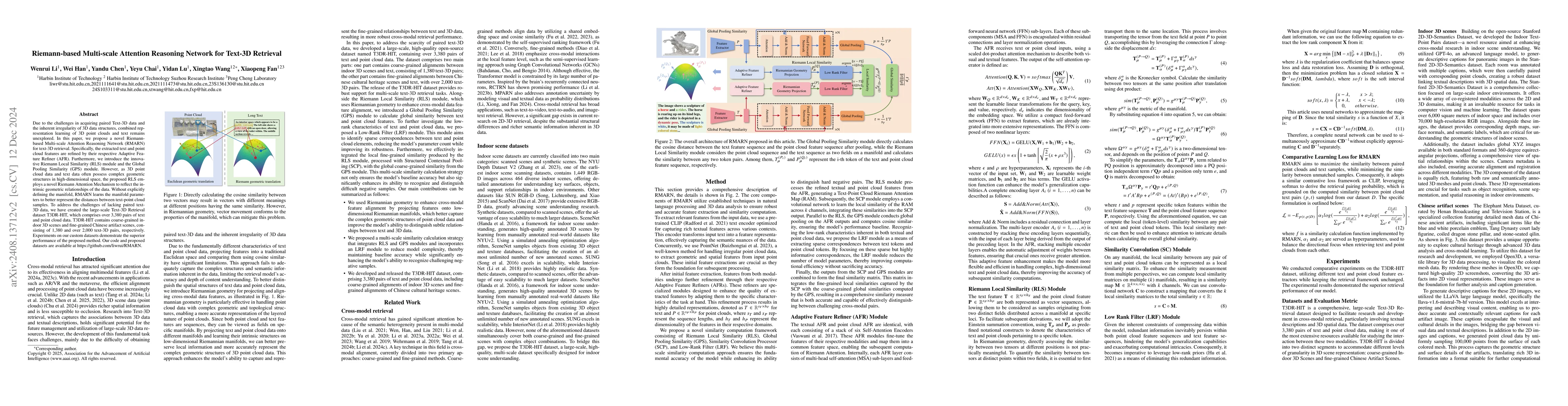 Thumbnail for Riemann-based Multi-scale Attention Reasoning Network for Text-3D
  Retrieval