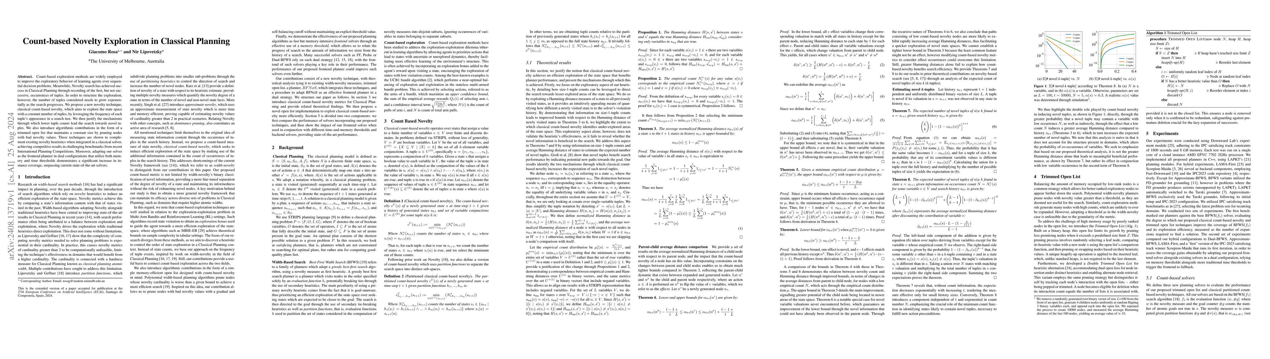 Thumbnail for Count-based Novelty Exploration in Classical Planning