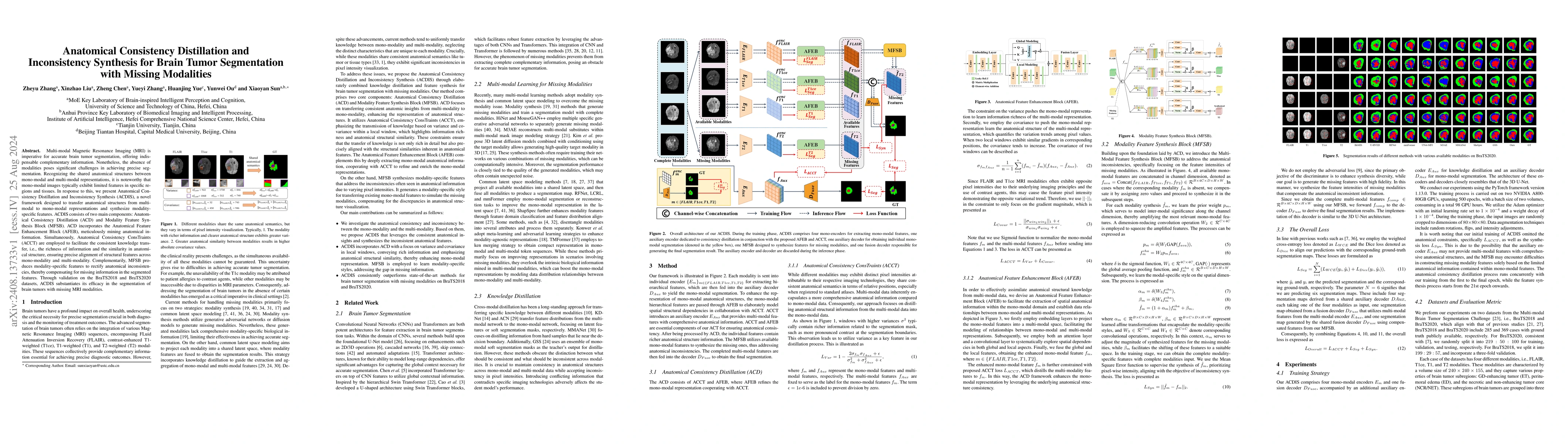 Thumbnail for Anatomical Consistency Distillation and Inconsistency Synthesis for
  Brain Tumor Segmentation with Missing Modalities