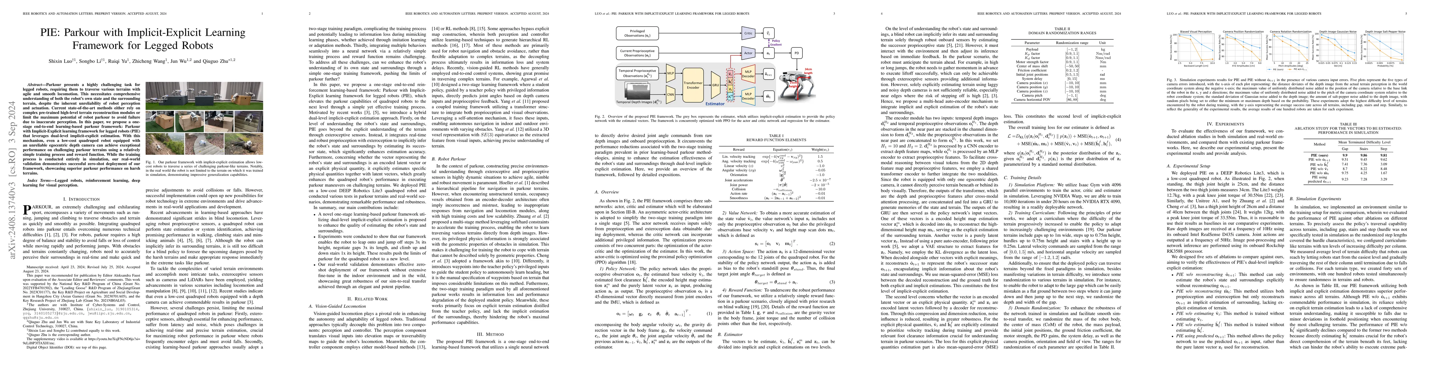 Thumbnail for PIE: Parkour with Implicit-Explicit Learning Framework for Legged Robots