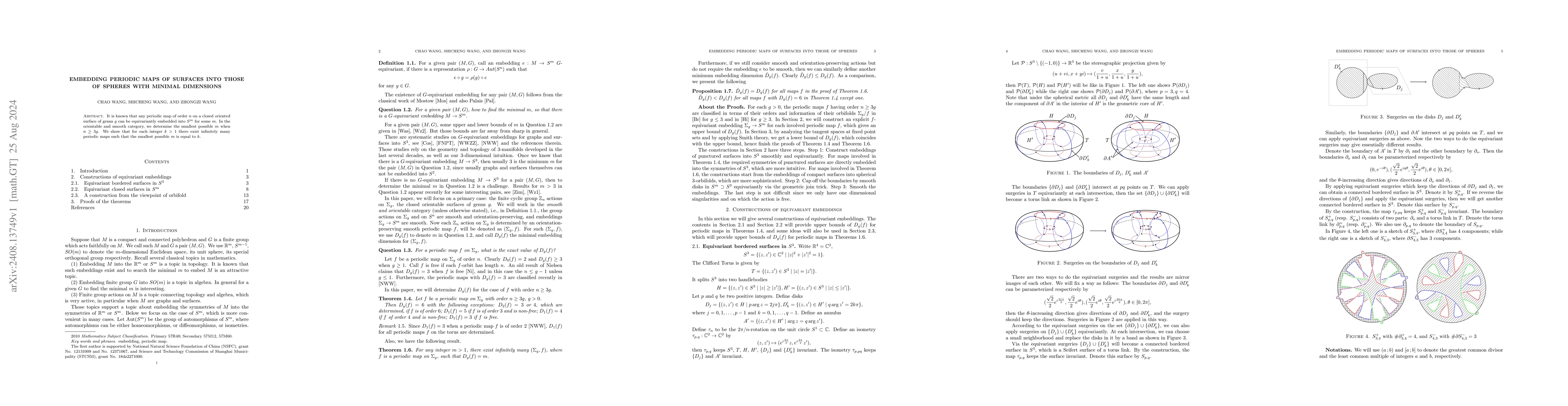 Thumbnail for Embedding periodic maps of surfaces into those of spheres with minimal
  dimensions
