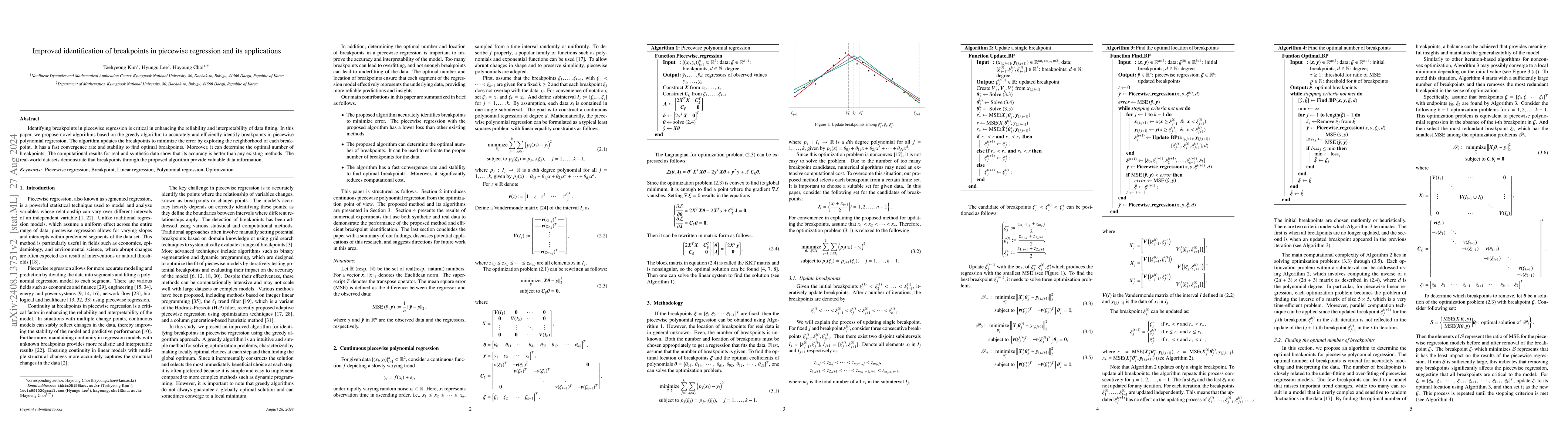 Thumbnail for Improved identification of breakpoints in piecewise regression and its
  applications