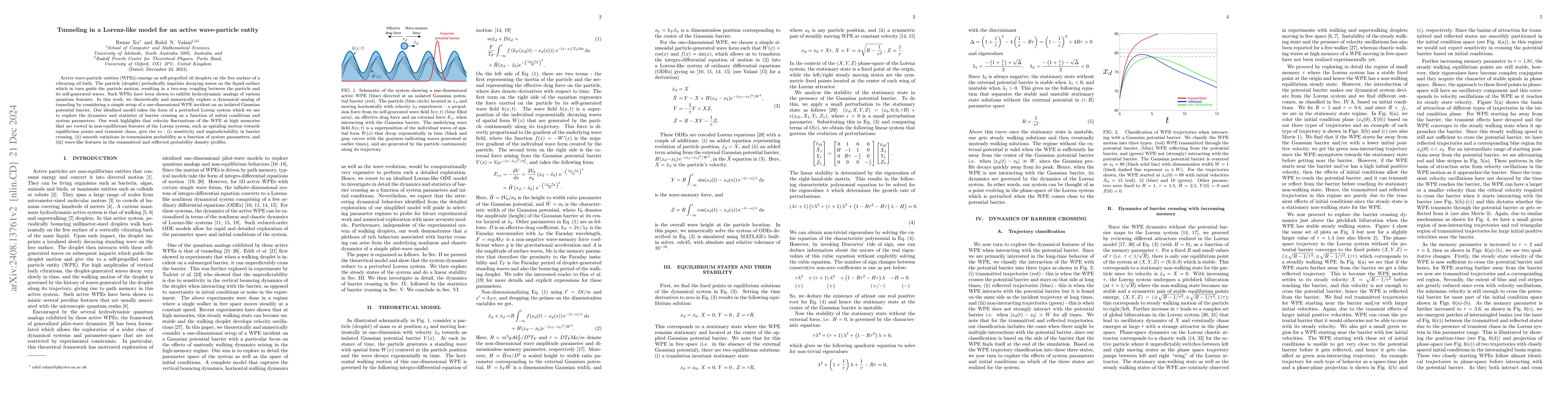 Thumbnail for Tunneling in a Lorenz-like model for an active wave-particle entity