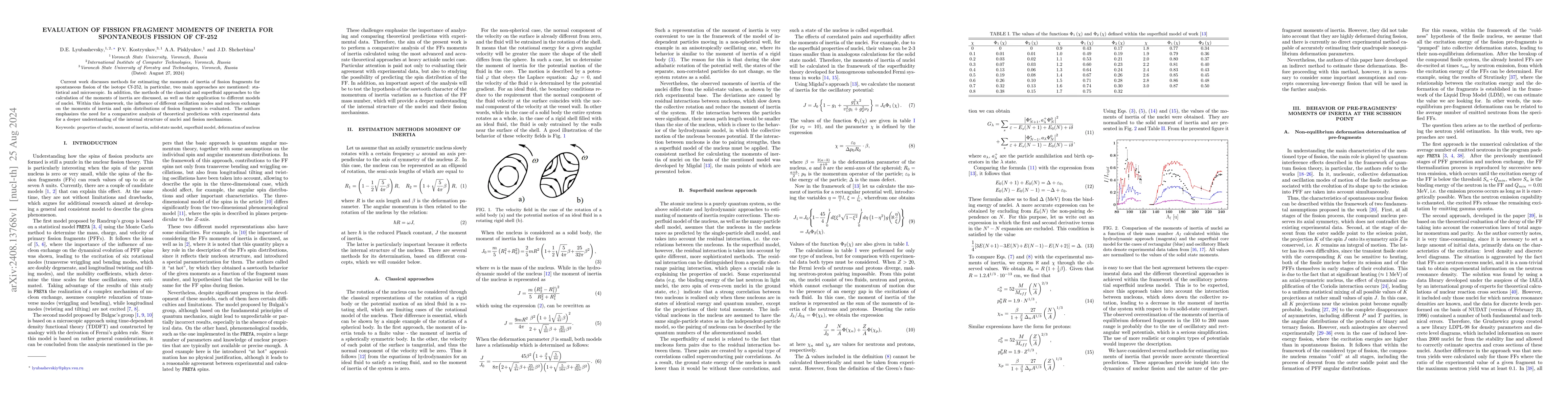 Thumbnail for Evaluation of fission fragment moments of inertia for spontaneous
  fission of Cf-252