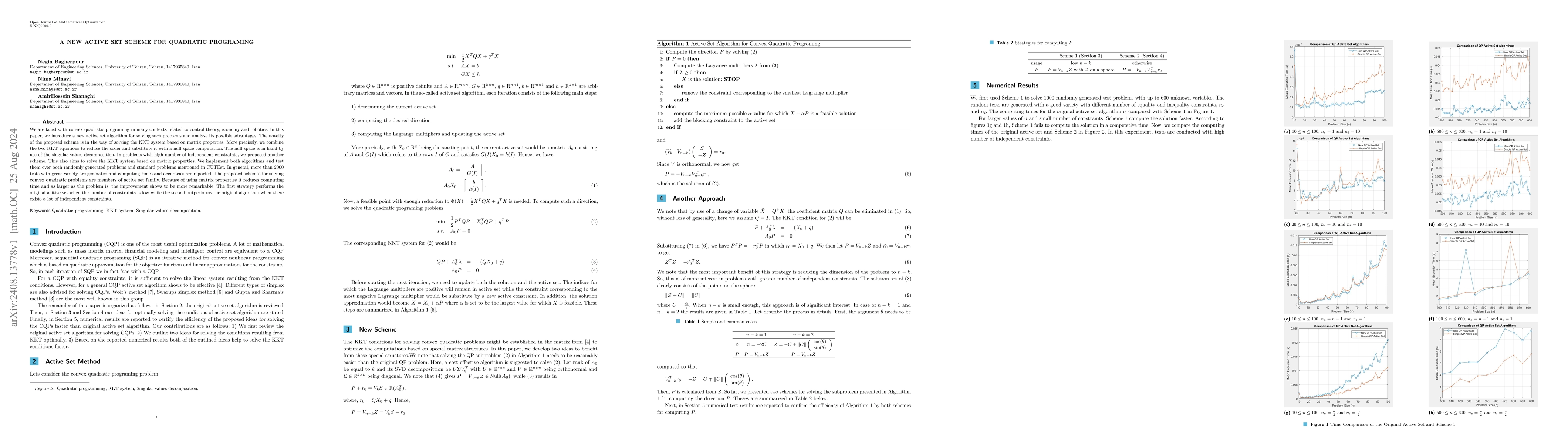 Thumbnail for A New Active Set Scheme for Quadratic Programing