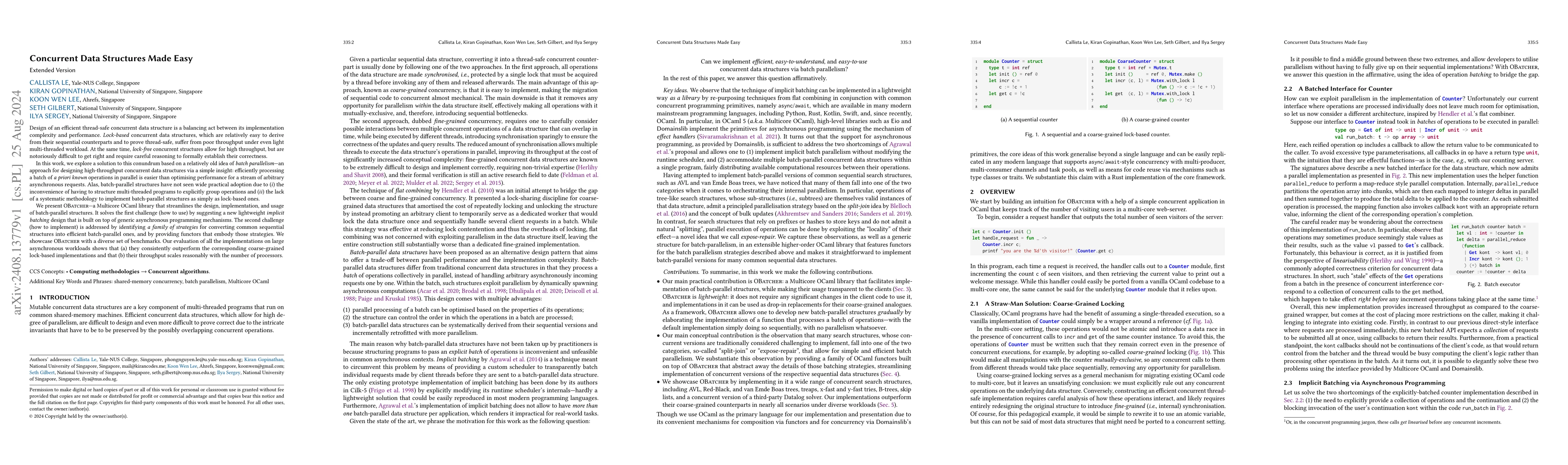 Thumbnail for Concurrent Data Structures Made Easy (Extended Version)