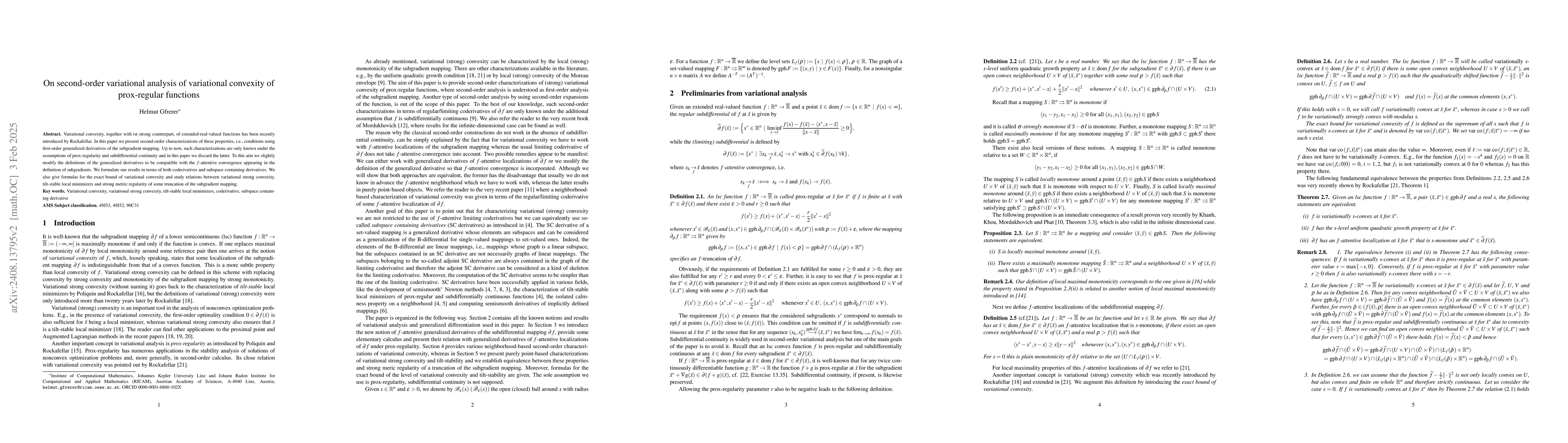 Thumbnail for On second-order variational analysis of variational convexity of
  prox-regular functions