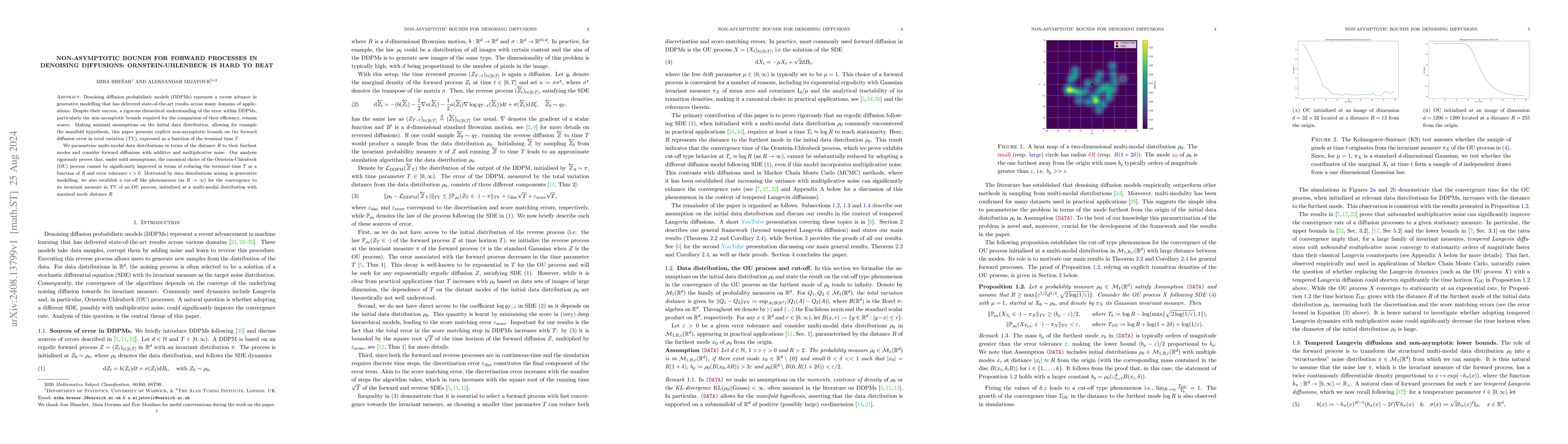 Thumbnail for Non-asymptotic bounds for forward processes in denoising diffusions:
  Ornstein-Uhlenbeck is hard to beat