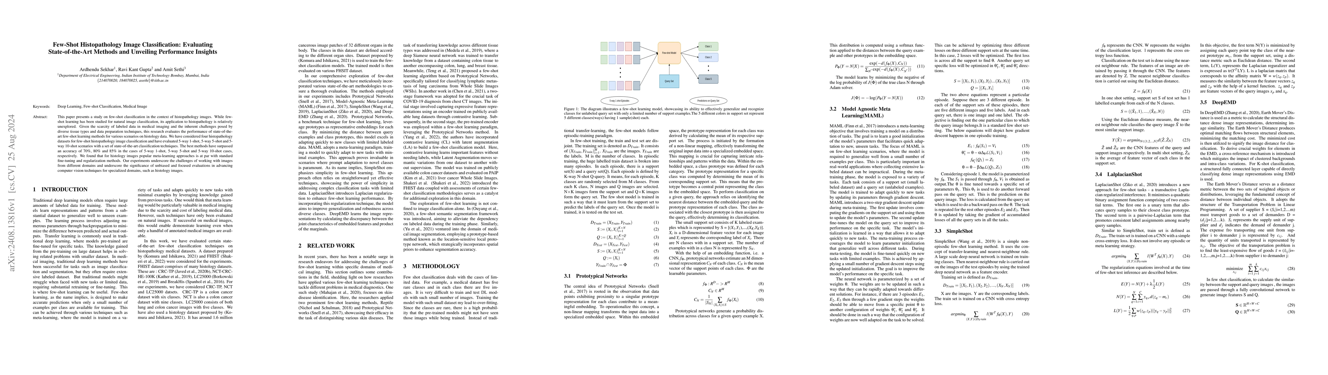 Thumbnail for Few-Shot Histopathology Image Classification: Evaluating
  State-of-the-Art Methods and Unveiling Performance Insights