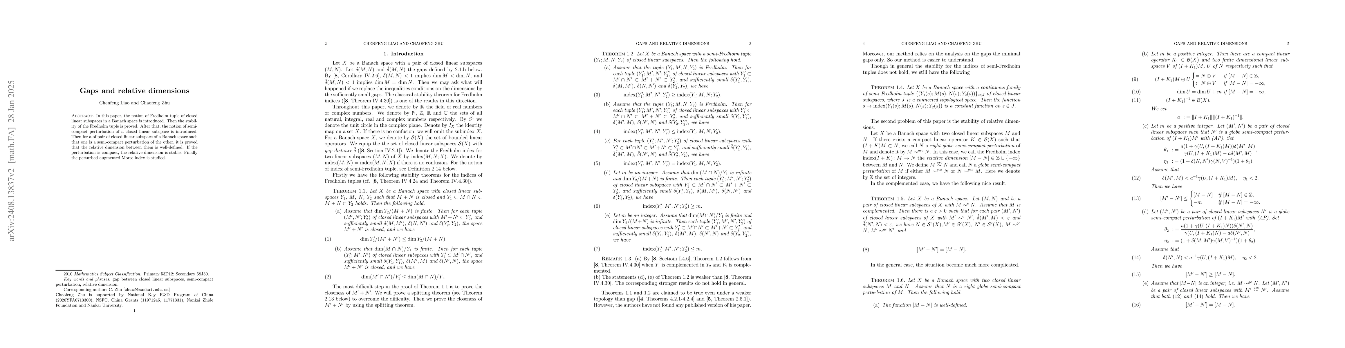 Thumbnail for Gaps and relative dimensions