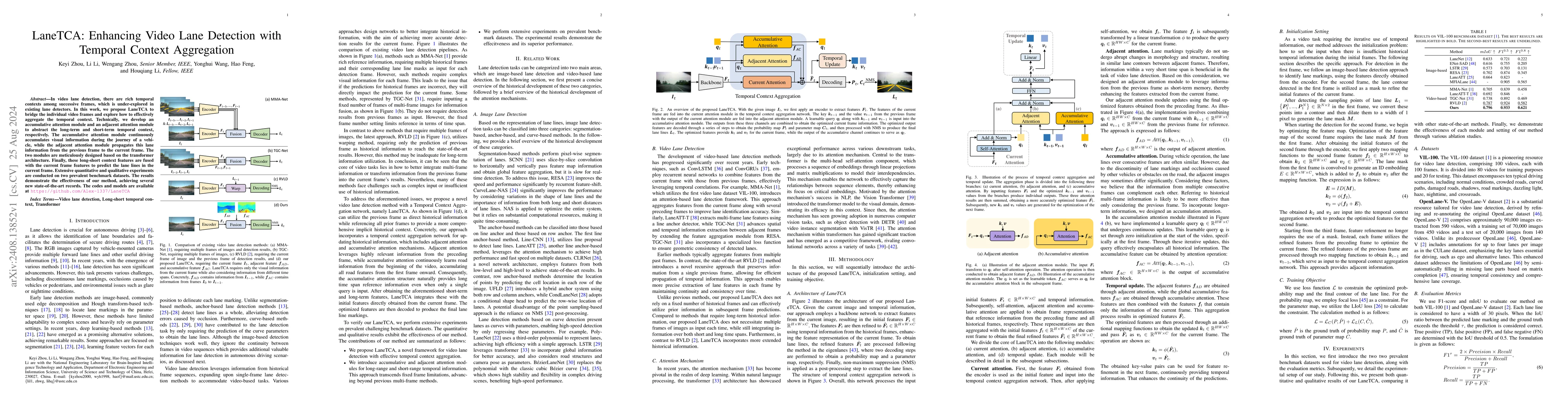 Thumbnail for LaneTCA: Enhancing Video Lane Detection with Temporal Context
  Aggregation