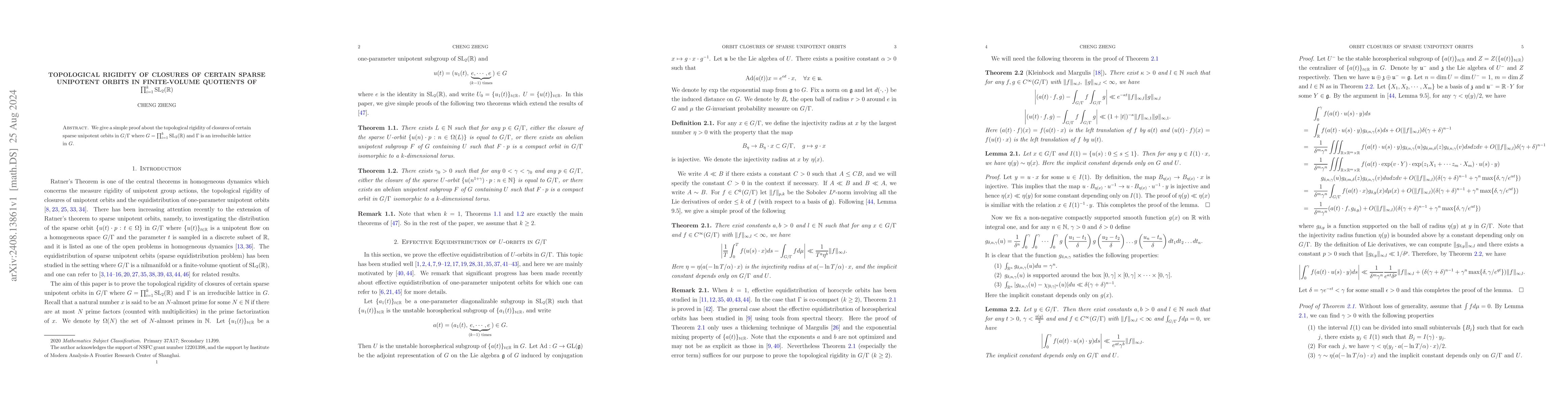 Thumbnail for Topological rigidity of closures of certain sparse unipotent orbits in
  finite-volume quotients of $\prod_{i=1}^k\operatorname{SL}_2(\mathbb R)$