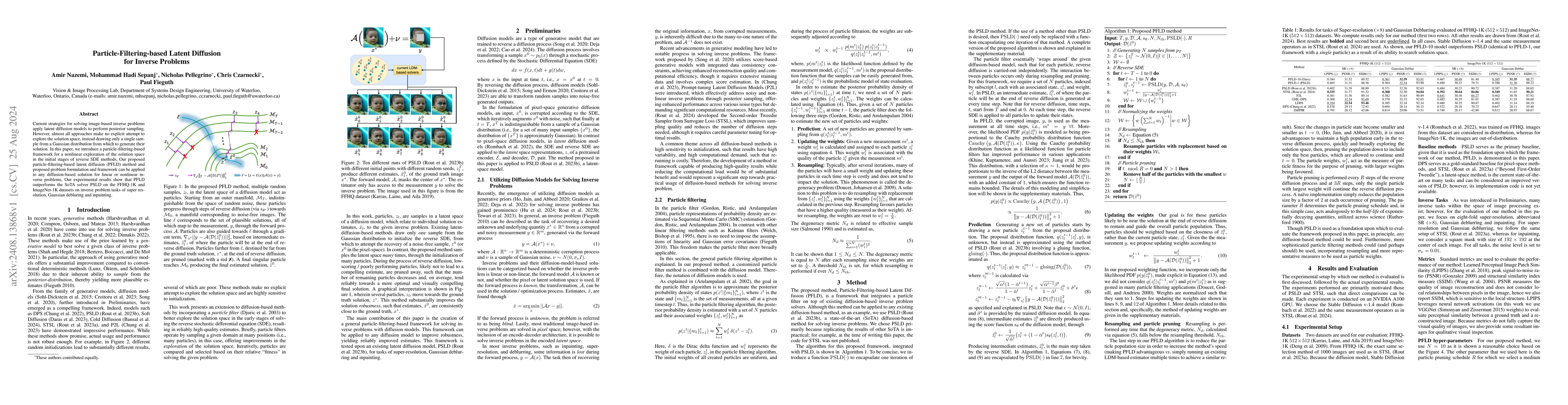 Thumbnail for Particle-Filtering-based Latent Diffusion for Inverse Problems
