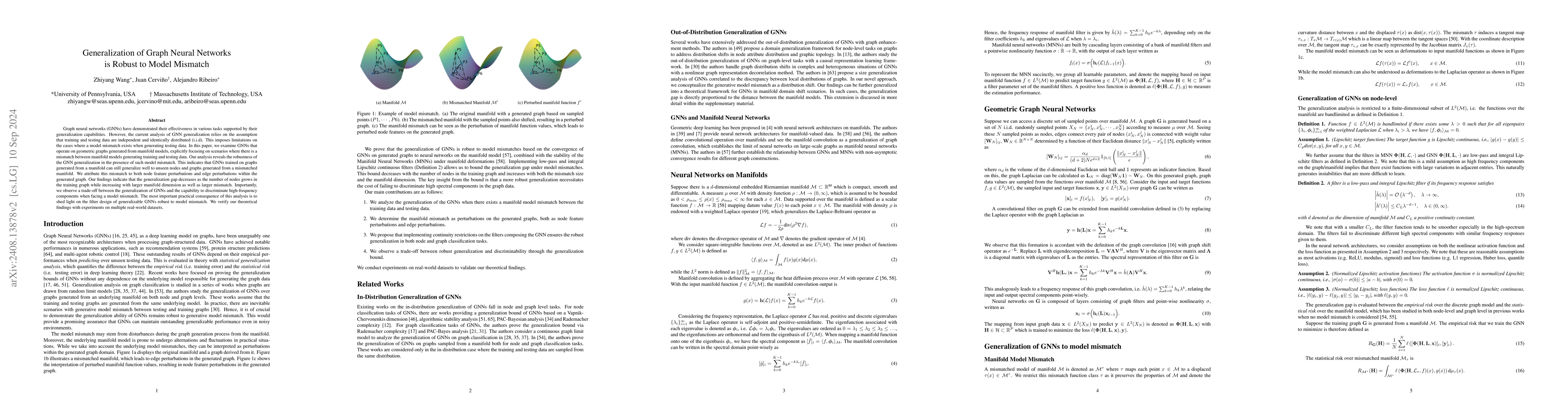 Thumbnail for Generalization of Graph Neural Networks is Robust to Model Mismatch
