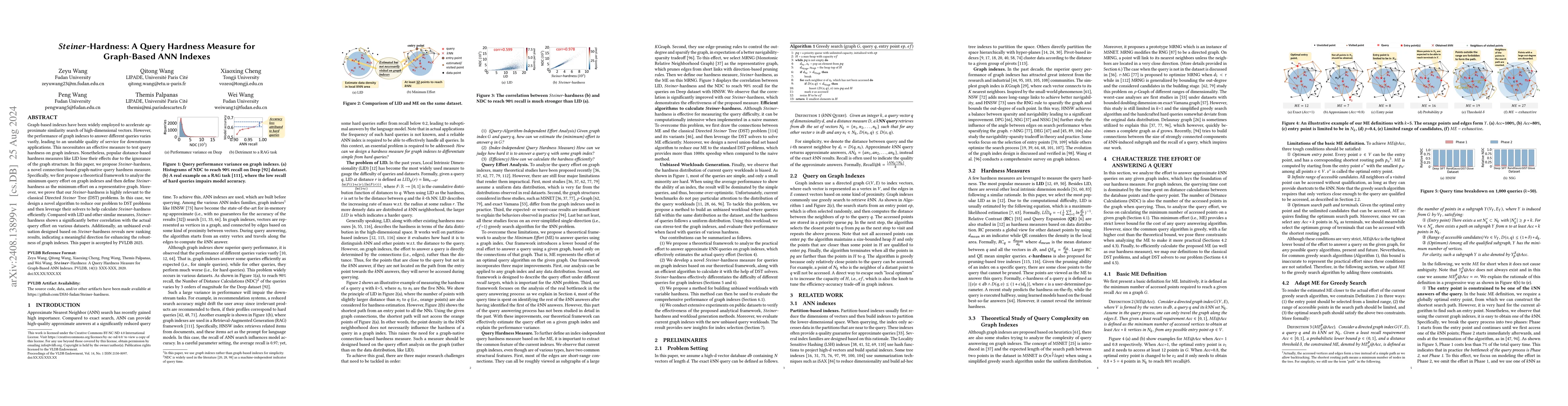 Thumbnail for $\boldsymbol{Steiner}$-Hardness: A Query Hardness Measure for
  Graph-Based ANN Indexes
