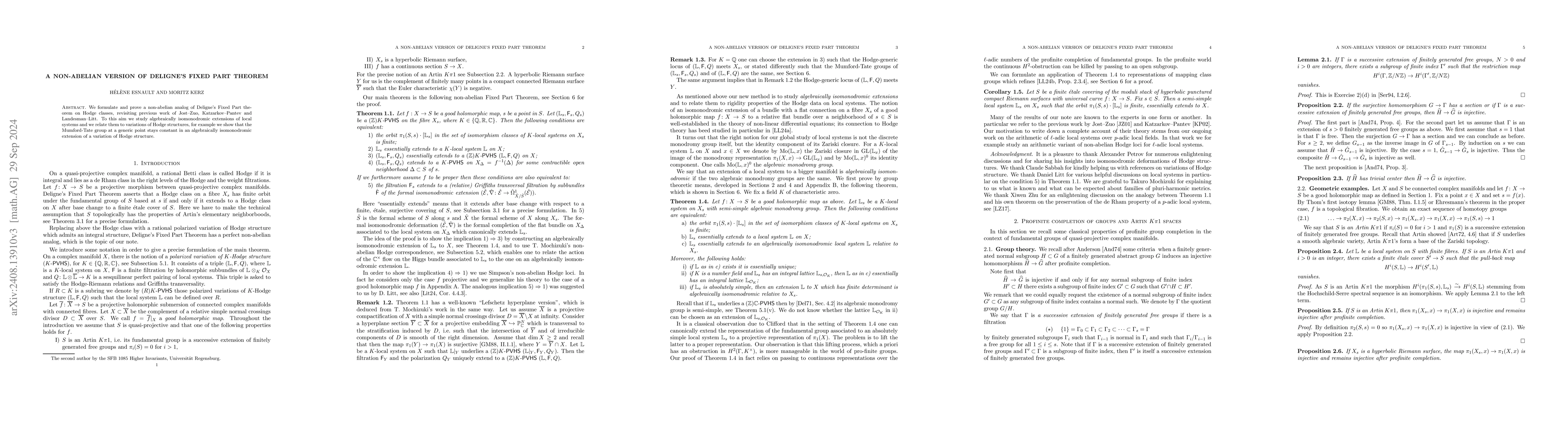 Thumbnail for A non-abelian version of Deligne's Fixed Part Theorem