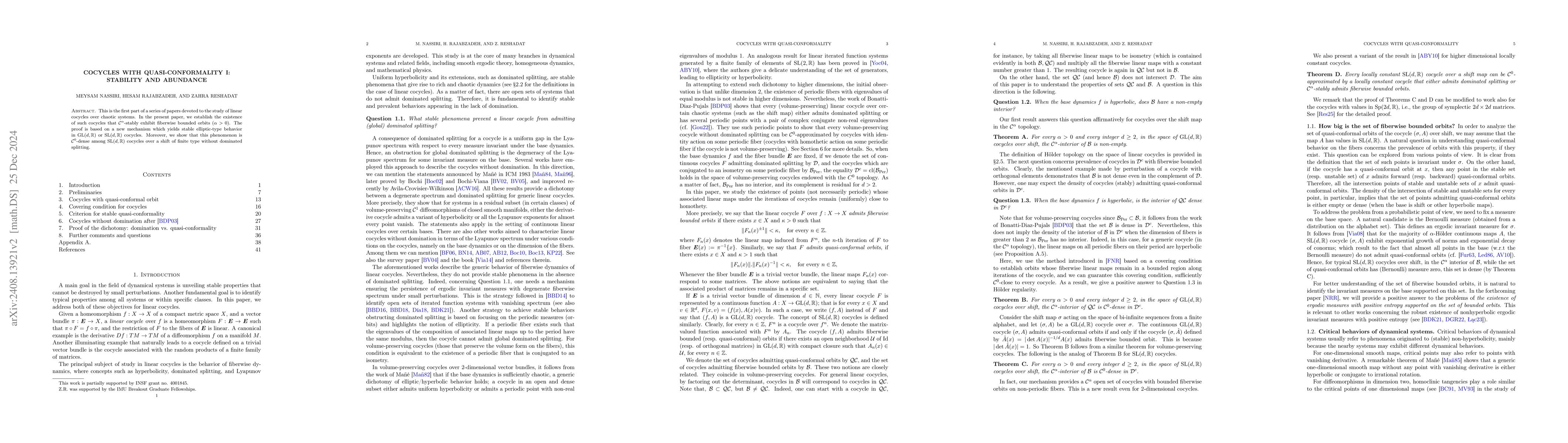 Thumbnail for Cocycles with Quasi-Conformality I: Stability and prevalence