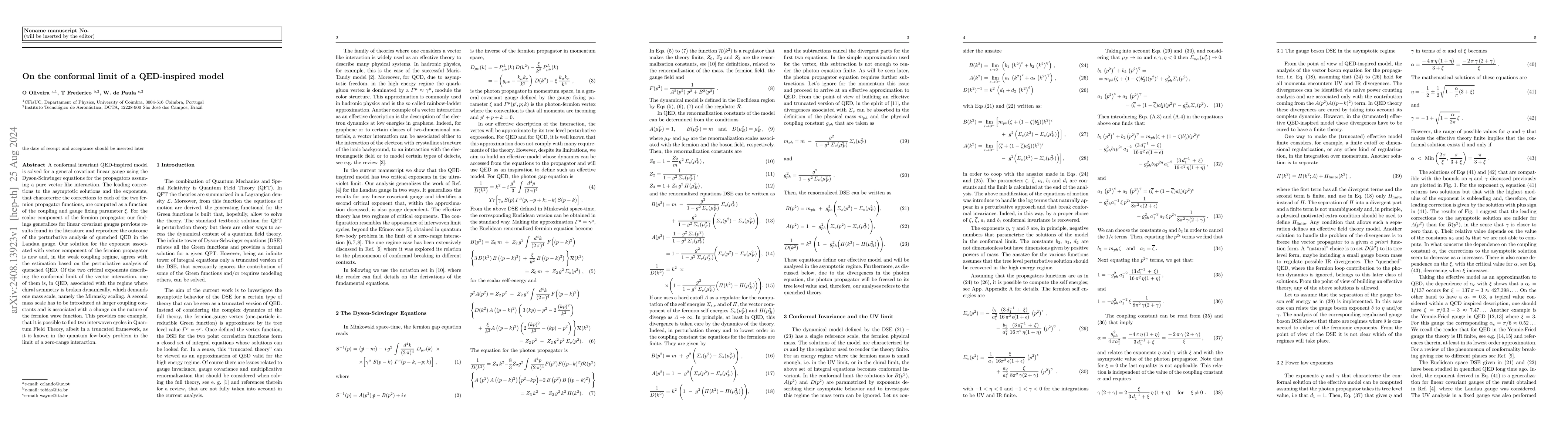 Thumbnail for On the conformal limit of a QED-inspired model