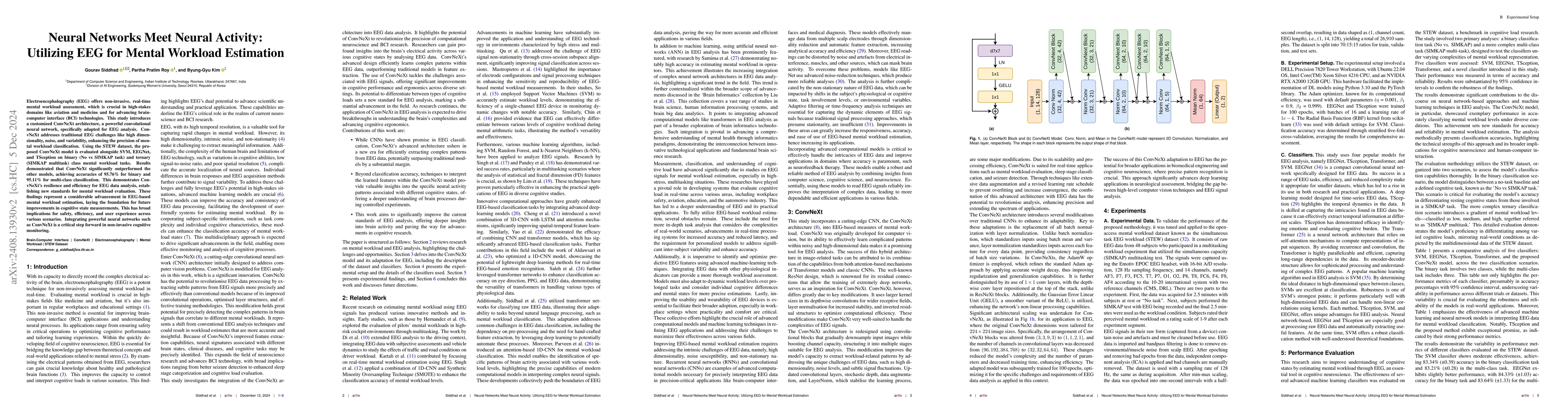 Thumbnail for Neural Networks Meet Neural Activity: Utilizing EEG for Mental Workload
  Estimation