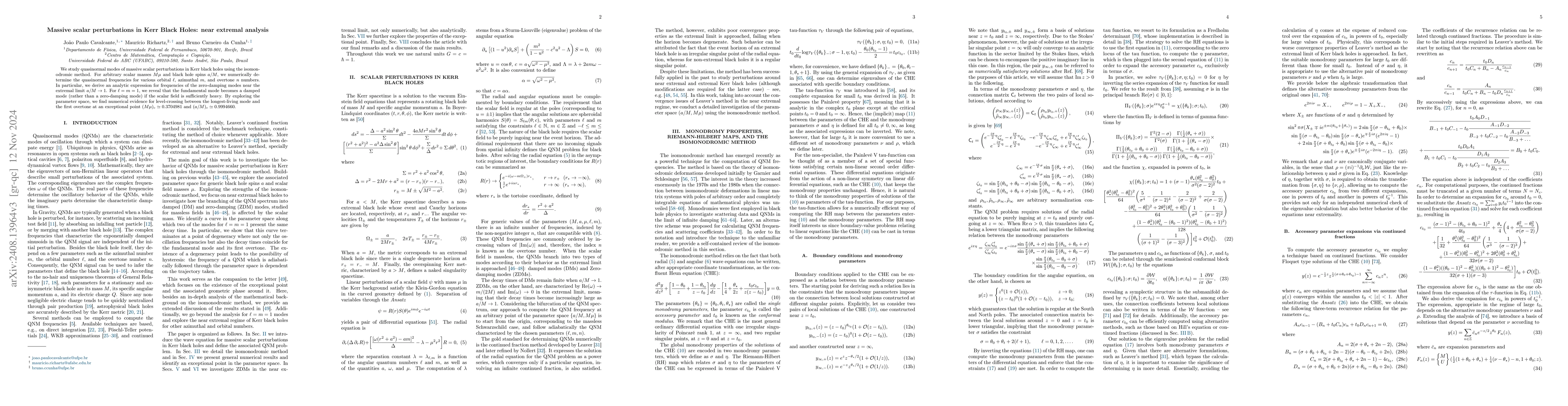 Thumbnail for Massive scalar perturbations in Kerr Black Holes: near extremal analysis