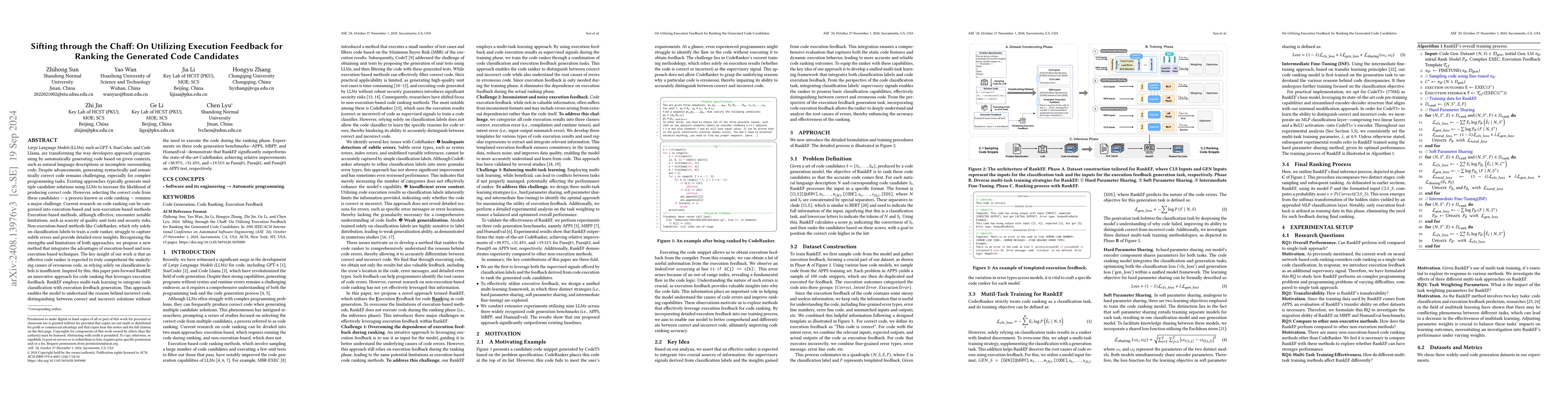 Thumbnail for Sifting through the Chaff: On Utilizing Execution Feedback for Ranking
  the Generated Code Candidates