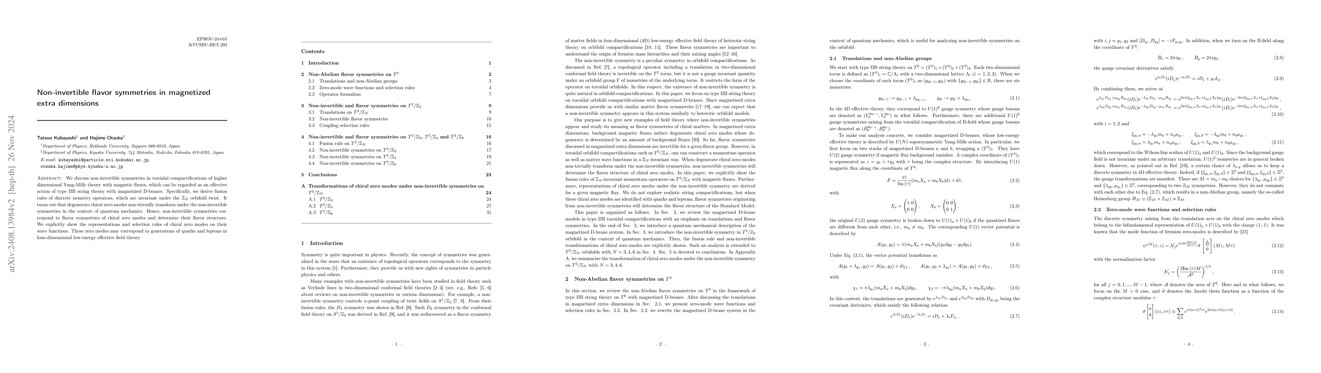 Thumbnail for Non-invertible flavor symmetries in magnetized extra dimensions