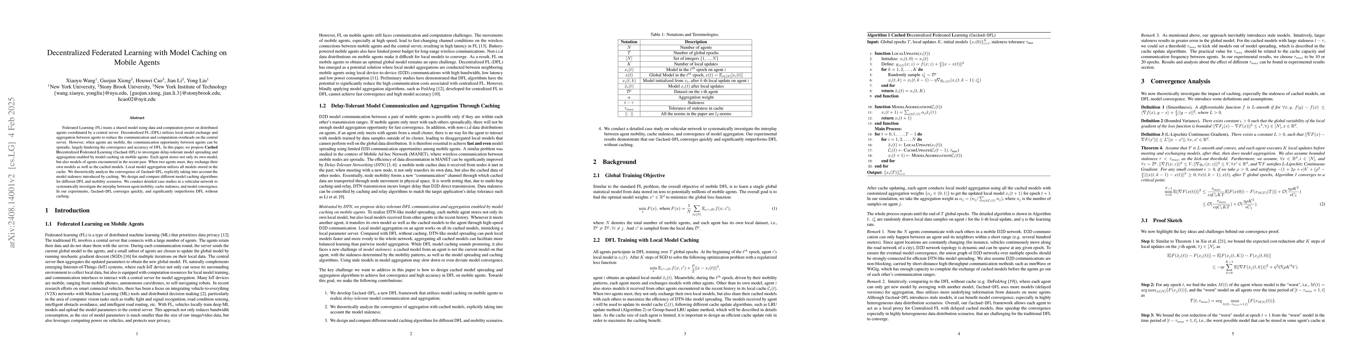 Thumbnail for Decentralized Federated Learning with Model Caching on Mobile Agents