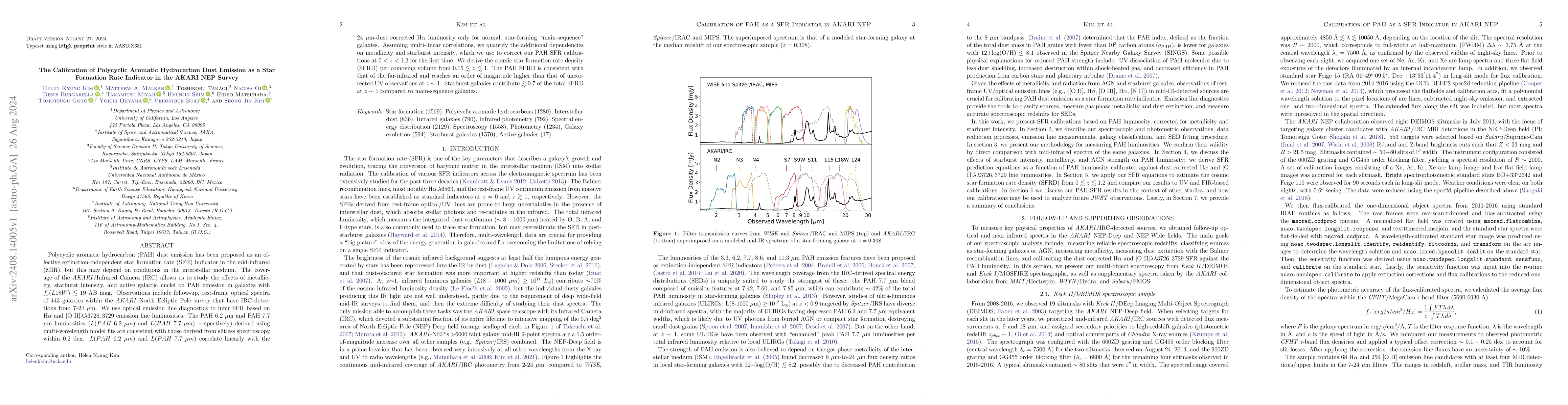 Thumbnail for The Calibration of Polycyclic Aromatic Hydrocarbon Dust Emission as a
  Star Formation Rate Indicator in the AKARI NEP Survey