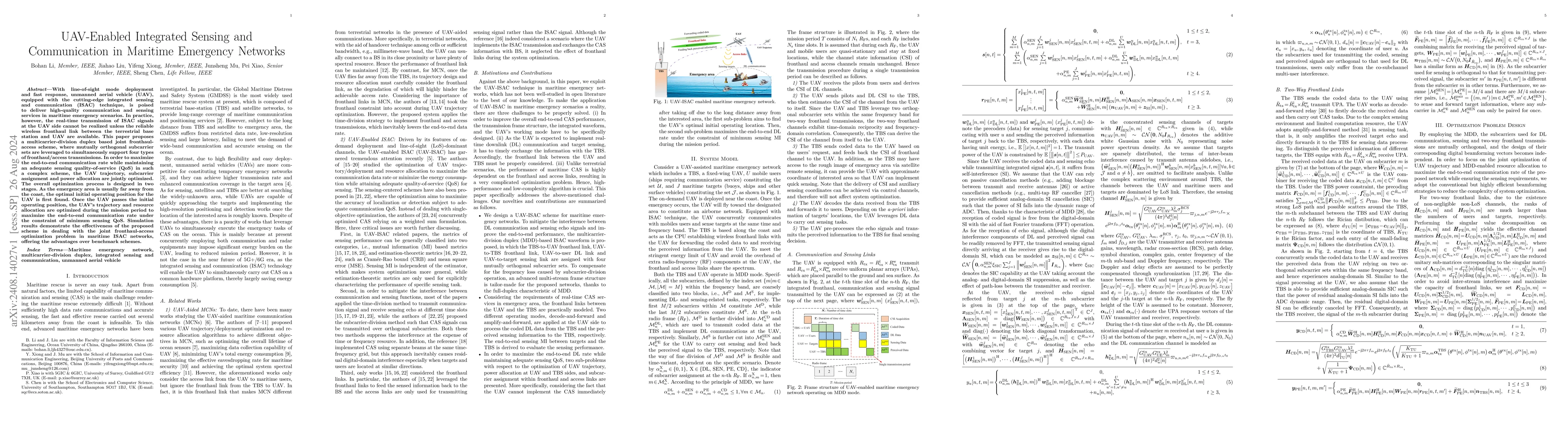 Thumbnail for UAV-Enabled Integrated Sensing and Communication in Maritime Emergency
  Networks