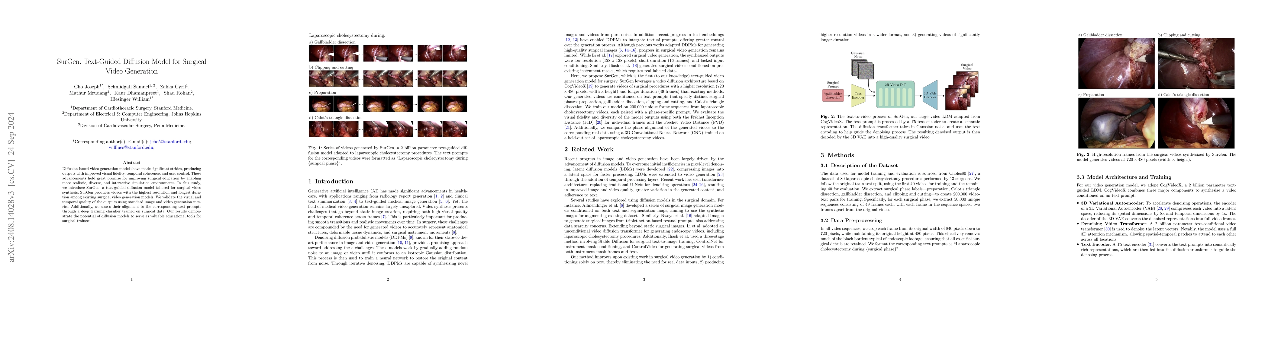 Thumbnail for SurGen: Text-Guided Diffusion Model for Surgical Video Generation