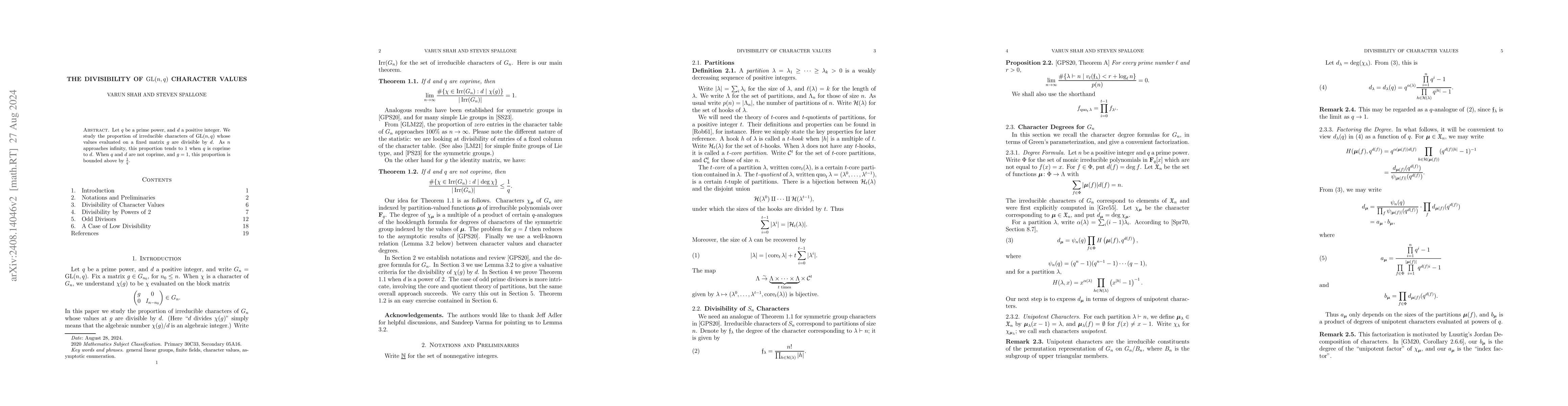 Thumbnail for The Divisibility of $\mathrm{GL}(n, q)$ Character Values