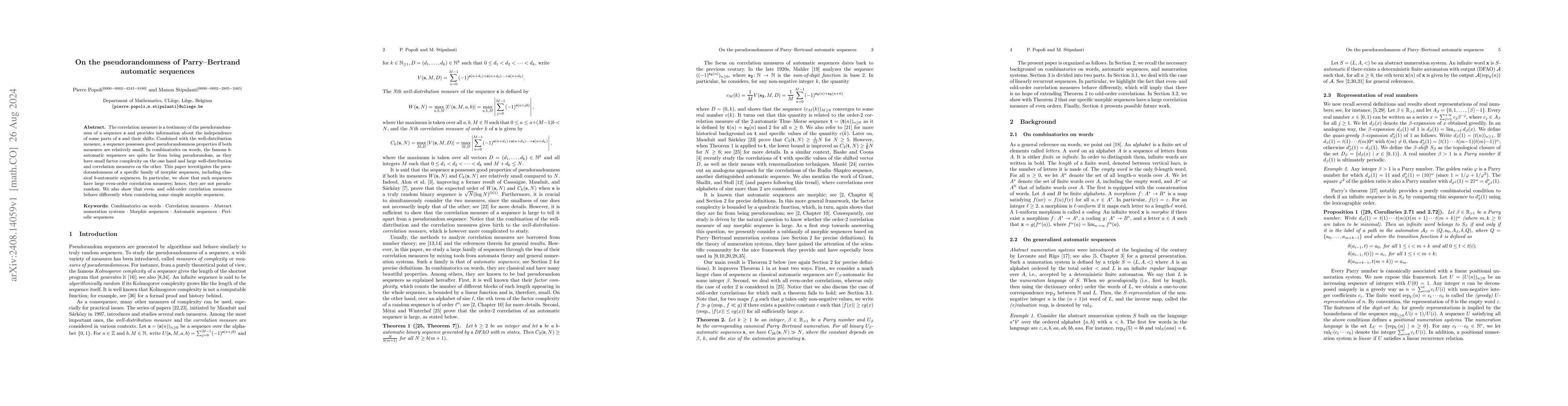 Thumbnail for On the pseudorandomness of Parry--Bertrand automatic sequences