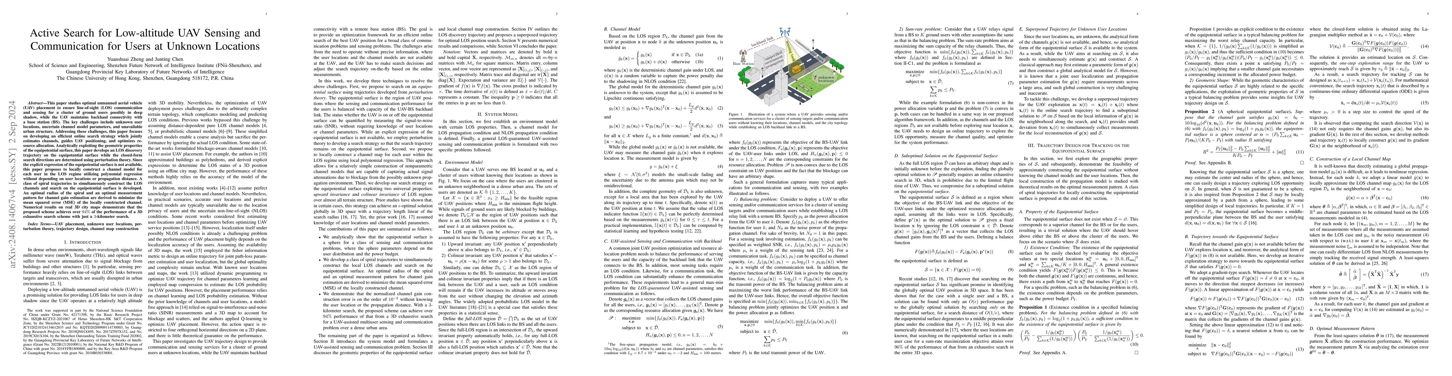 Thumbnail for Active Search for Low-altitude UAV Sensing and Communication for Users
  at Unknown Locations