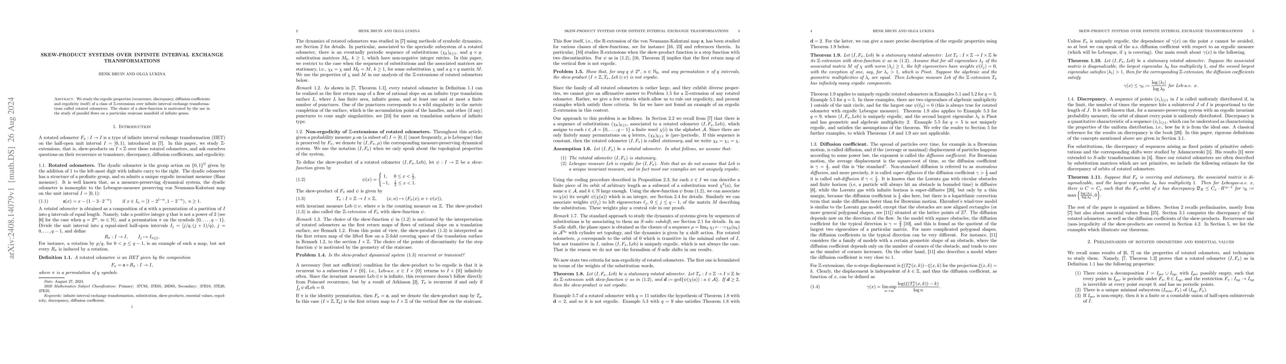 Thumbnail for Skew-product systems over infinite interval exchange transformations