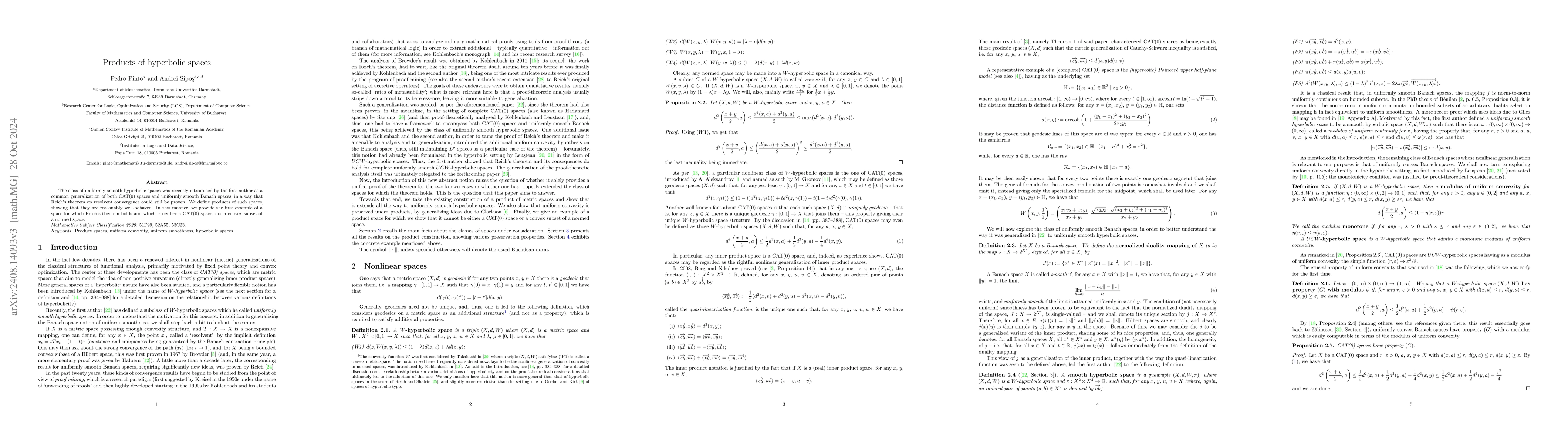 Thumbnail for Products of hyperbolic spaces