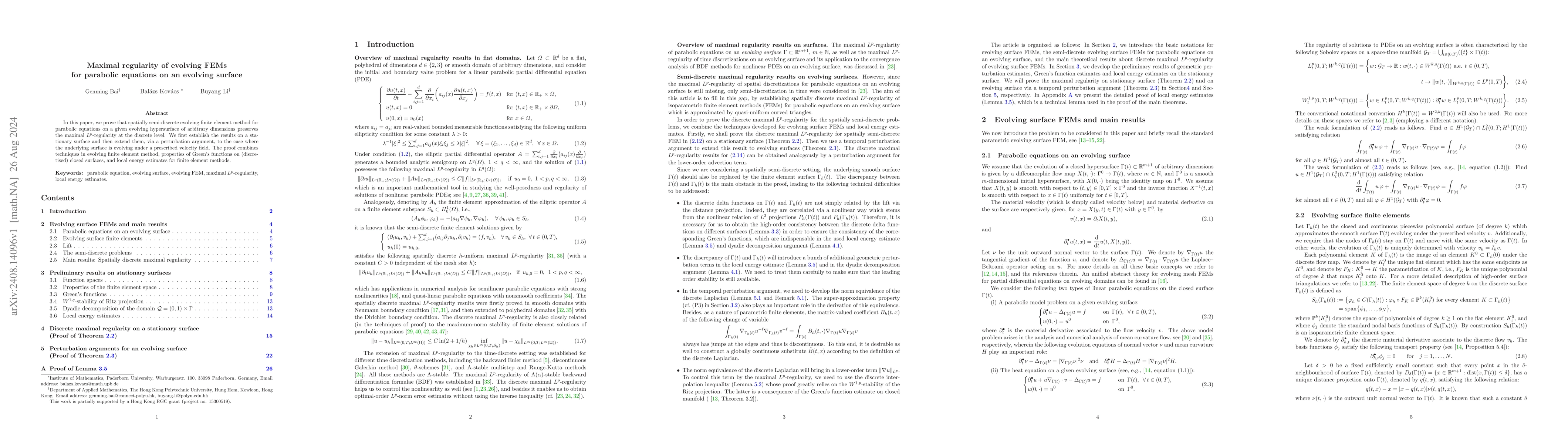 Thumbnail for Maximal regularity of evolving FEMs for parabolic equations on an
  evolving surface