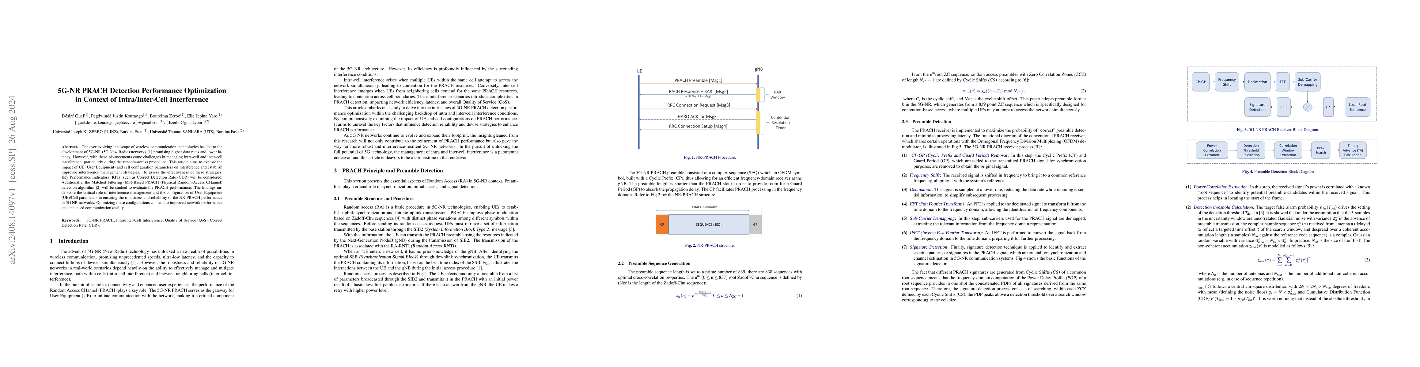 Thumbnail for 5G-NR PRACH Detection Performance Optimization in Context of
  Intra/Inter-Cell Interference