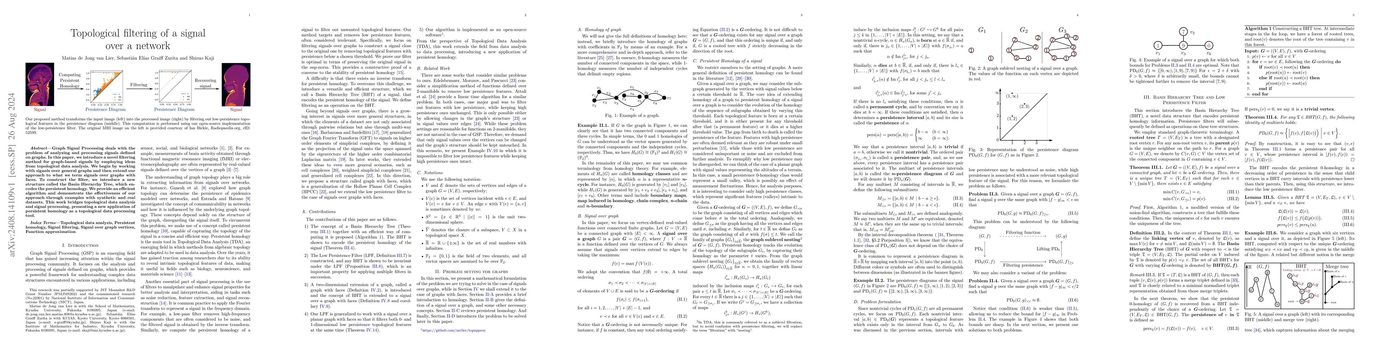 Thumbnail for Topological filtering of a signal over a network