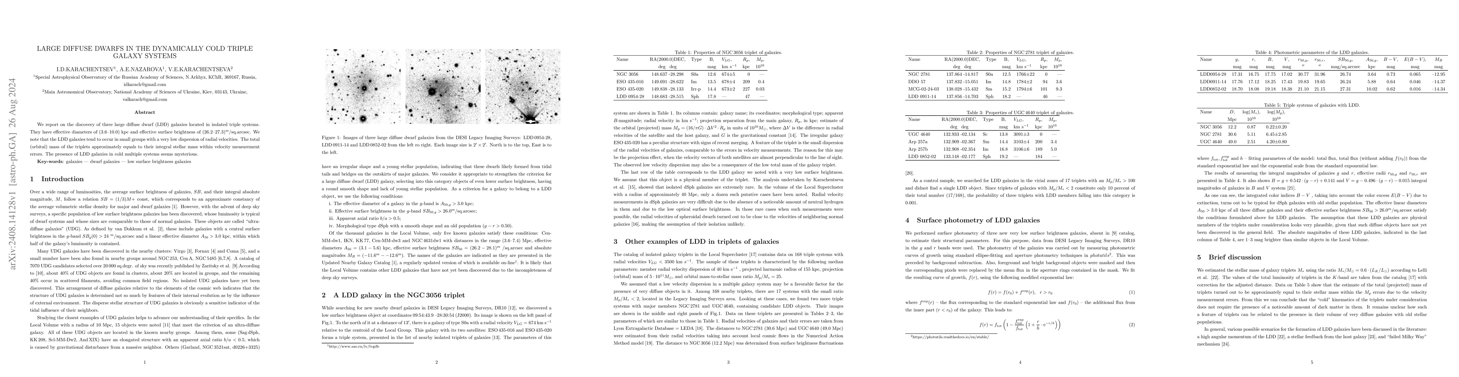 Thumbnail for Large diffuse dwarfs in the dynamically cold triple system