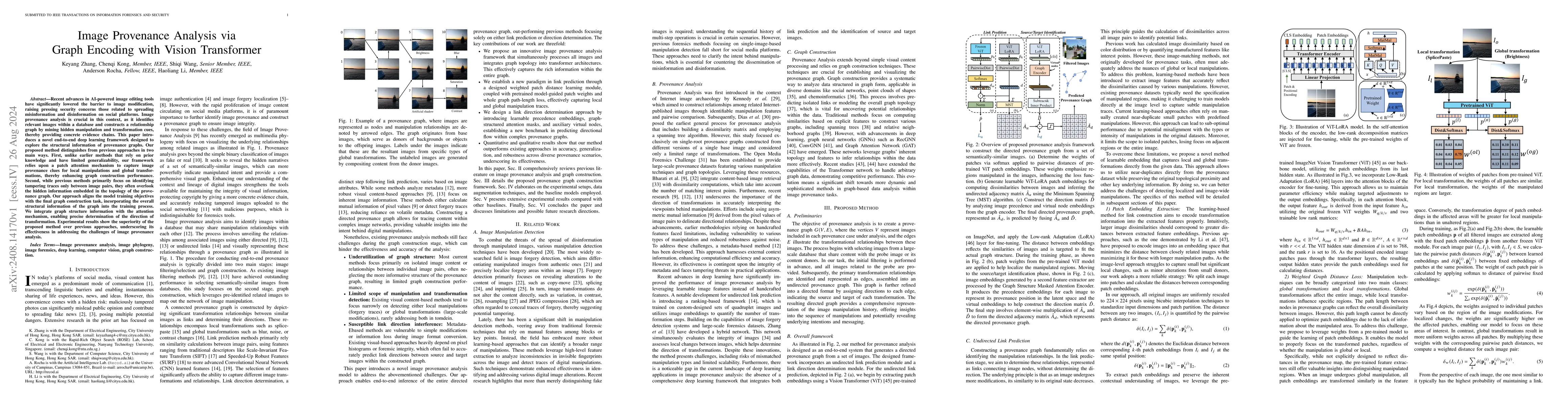 Thumbnail for Image Provenance Analysis via Graph Encoding with Vision Transformer