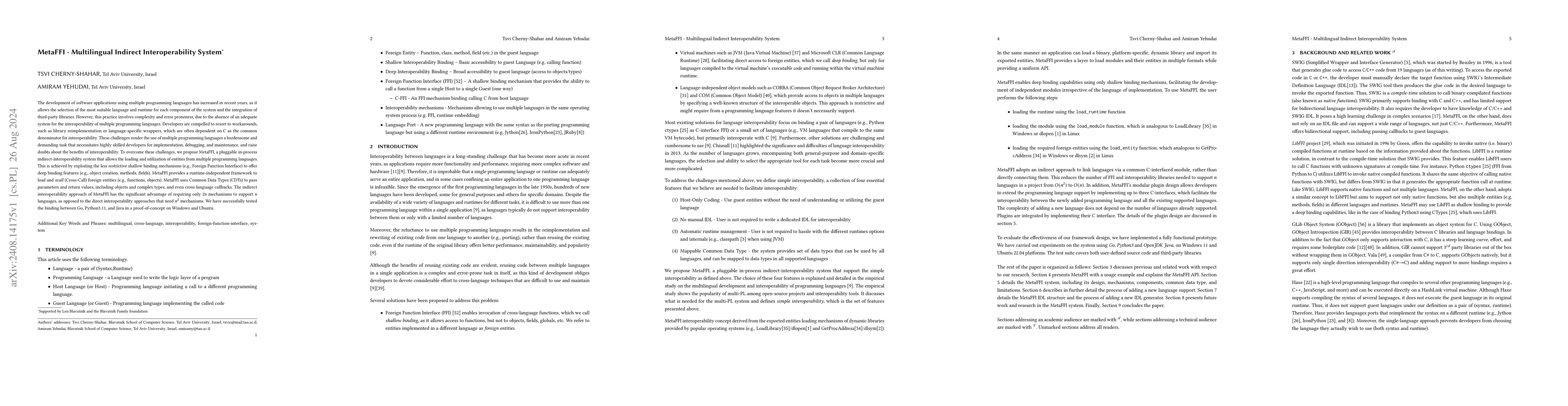 Thumbnail for MetaFFI -- Multilingual Indirect Interoperability System