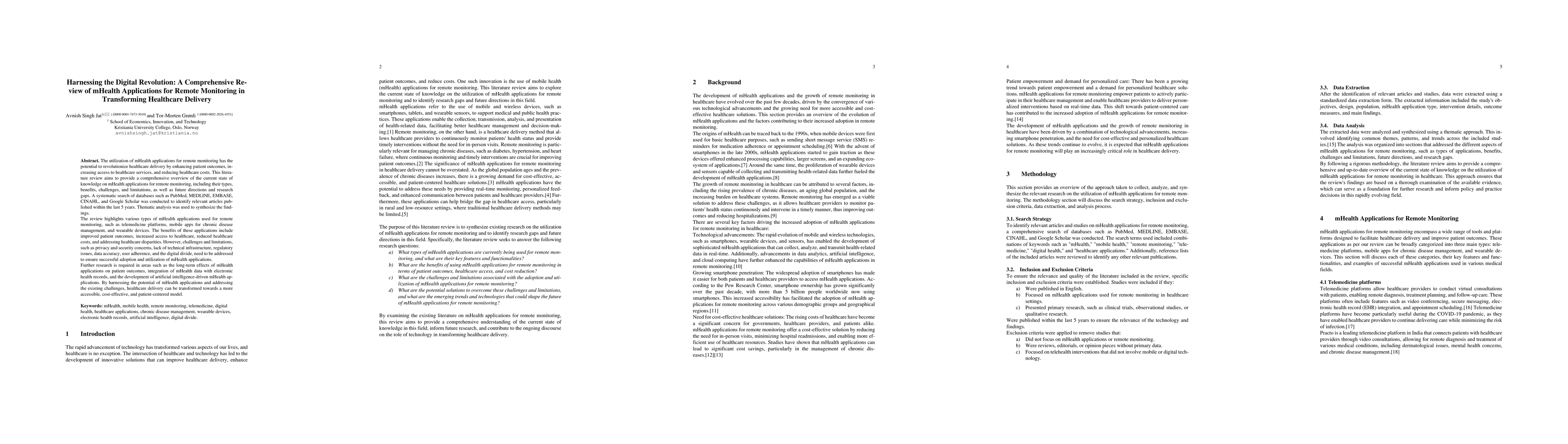 Thumbnail for Harnessing the Digital Revolution: A Comprehensive Review of mHealth
  Applications for Remote Monitoring in Transforming Healthcare Delivery