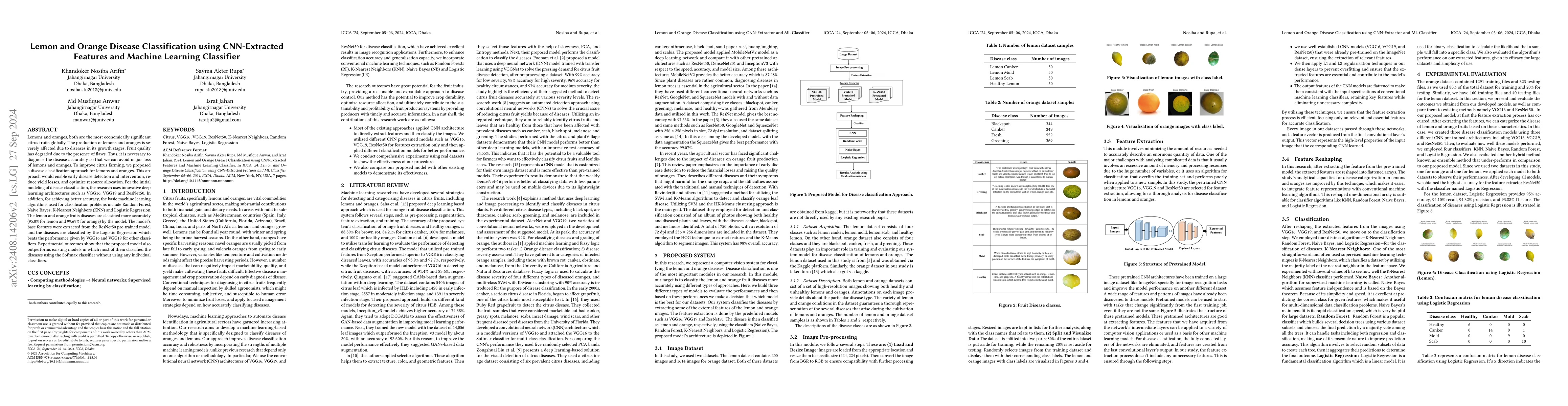 Thumbnail for Lemon and Orange Disease Classification using CNN-Extracted Features and
  Machine Learning Classifier