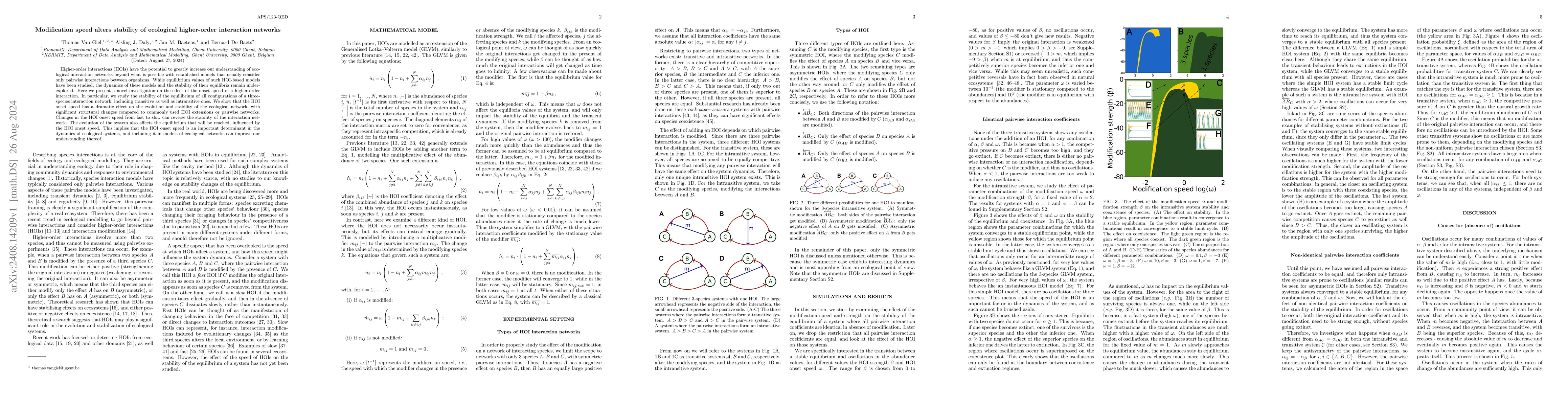 Thumbnail for Modification speed alters stability of ecological higher-order
  interaction networks