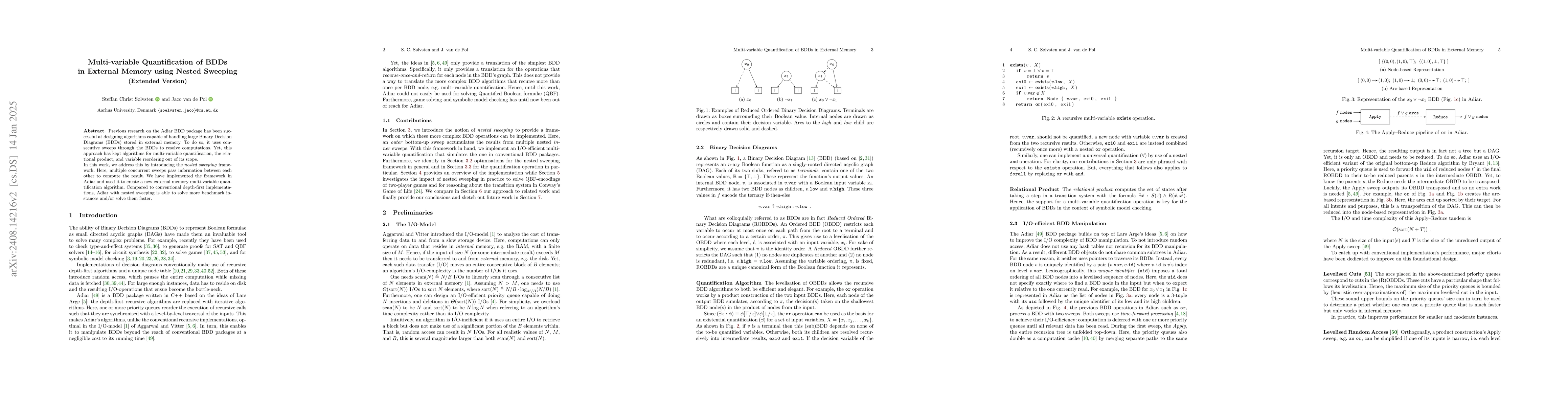 Thumbnail for Multi-variable Quantification of BDDs in External Memory using Nested
  Sweeping (Extended Paper)