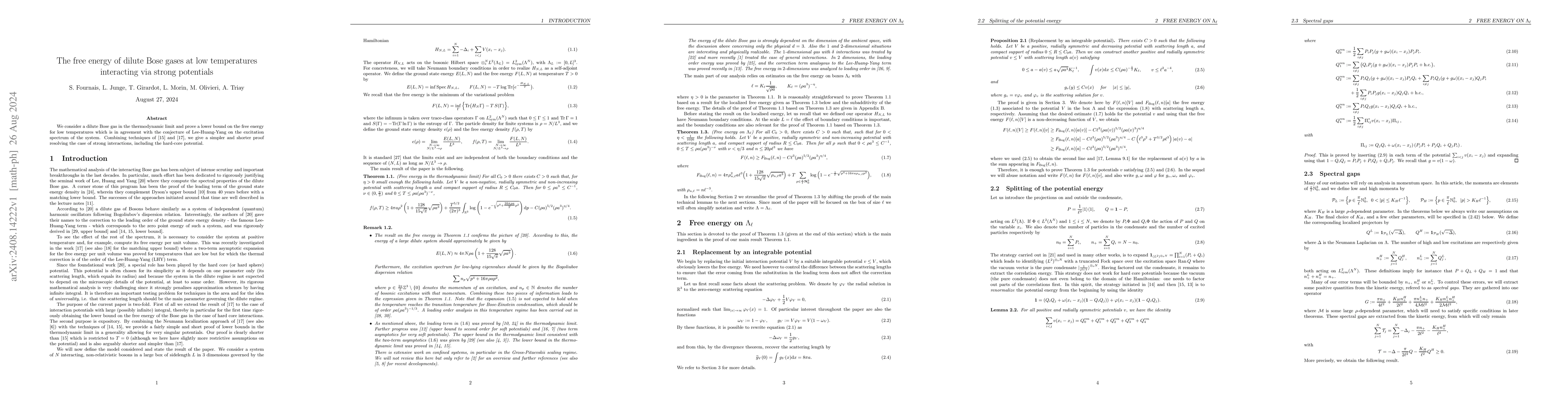 Thumbnail for The free energy of dilute Bose gases at low temperatures interacting via
  strong potentials