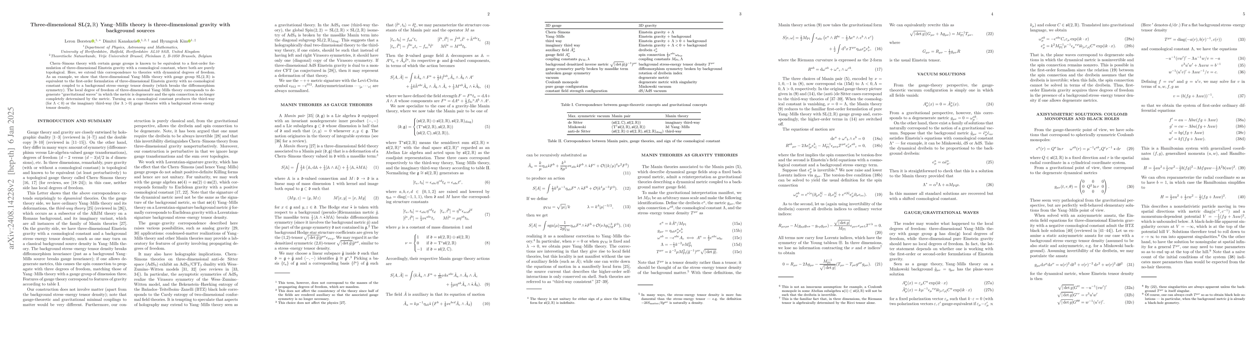 Thumbnail for Three-dimensional $\operatorname{SL}(2,\mathbb R)$ Yang-Mills theory is
  three-dimensional gravity with background sources